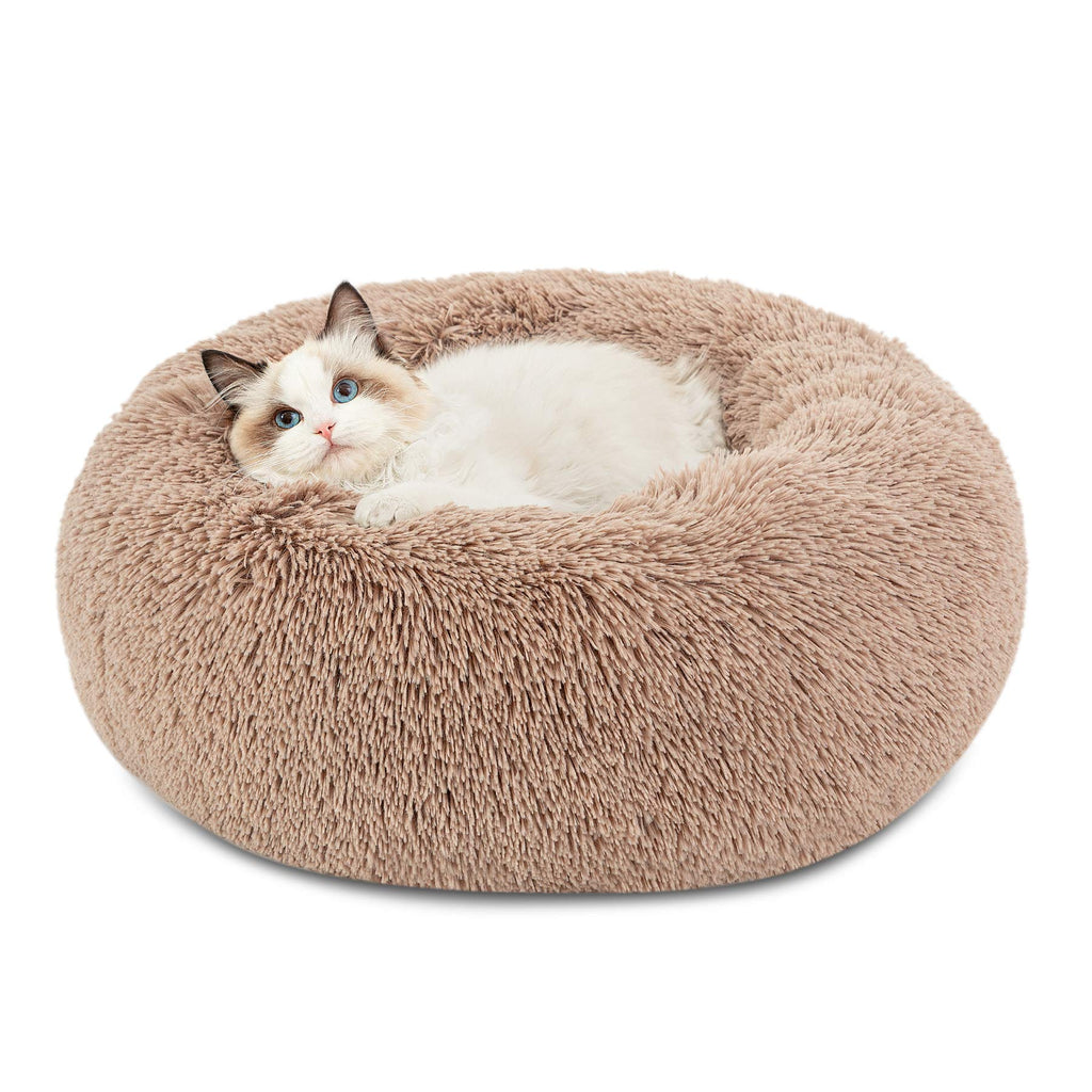Bedsure Donut Calming Dog & Cat Bed — Ultra-Soft Faux Fur, Anti-Slip, Machine Washable