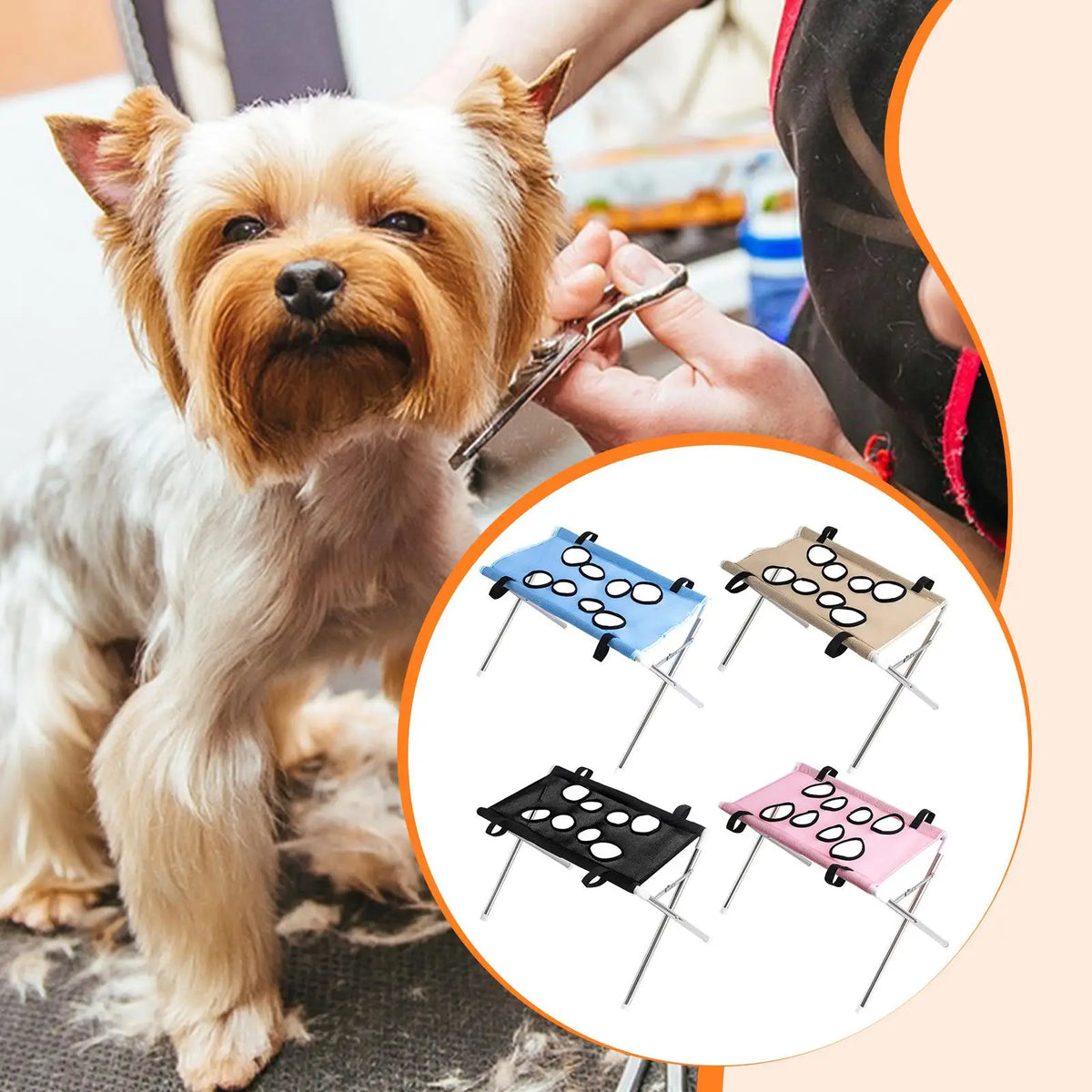 Pet Grooming Hammock Foldable Dog Grooming Table Hammock Helper Hanging Harness Cat Bathing Bed Frame for Picking Ears Home
