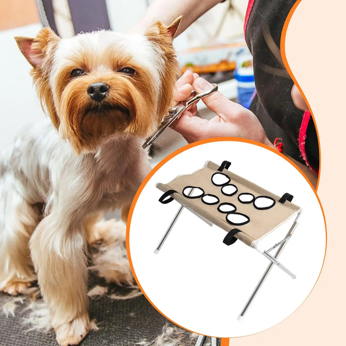 Pet Grooming Hammock Foldable Dog Grooming Table Hammock Helper Hanging Harness Cat Bathing Bed Frame for Picking Ears Home