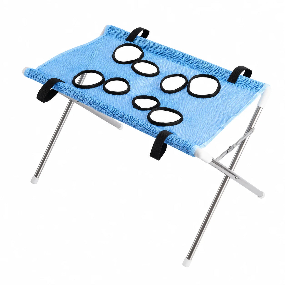 Dear Bark pet grooming hammock stand in blue with quick-dry mesh